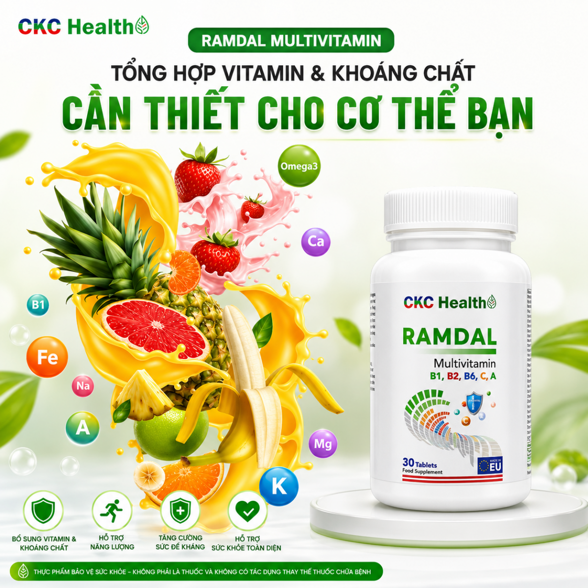 RAMDAL MULTIVITAMIN - TỔNG HỢP VITAMIN VÀ KHOÁNG CHẤT THIẾT YẾU CHO CƠ THỂ BẠN